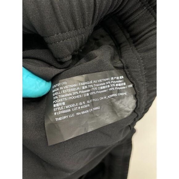 Theory Women's Drawstring Waist Tapered Leg Pockets Jogger Pants Black Size 10 - Picture 8 of 8